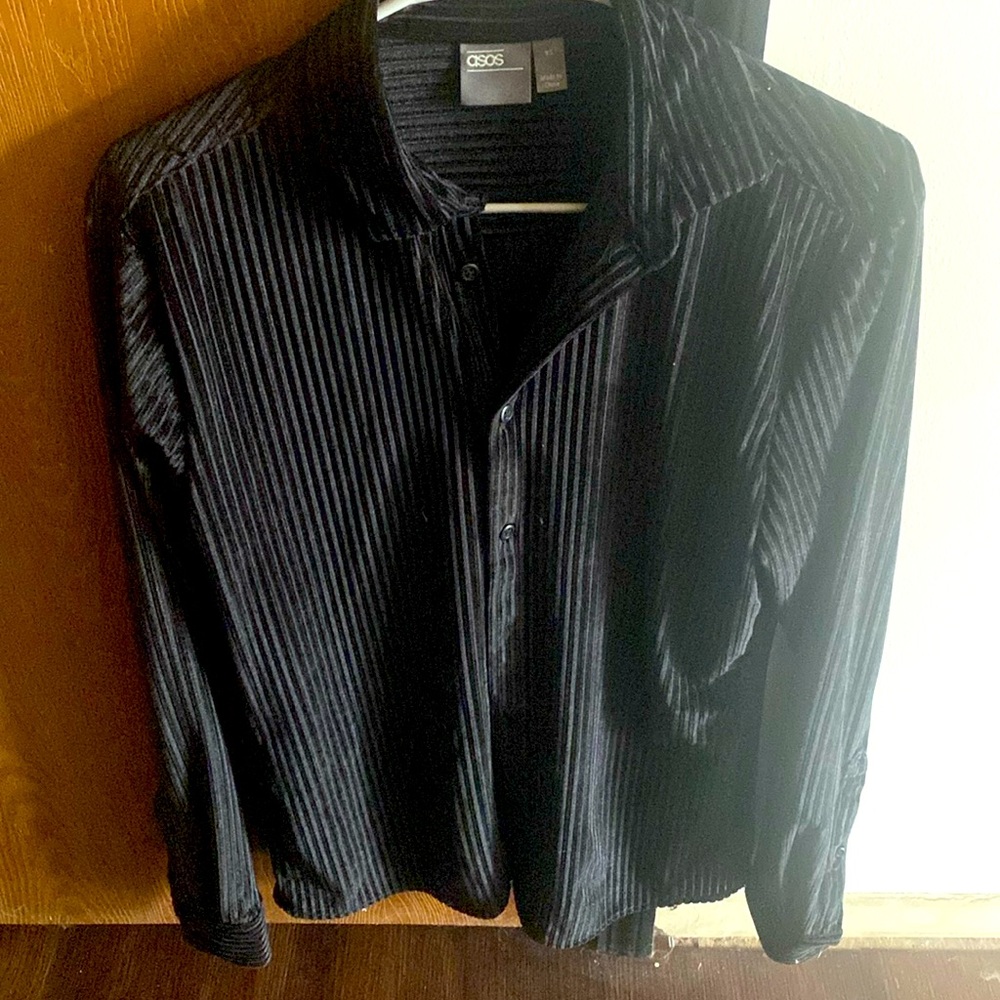 ASOS velvet striped shirt